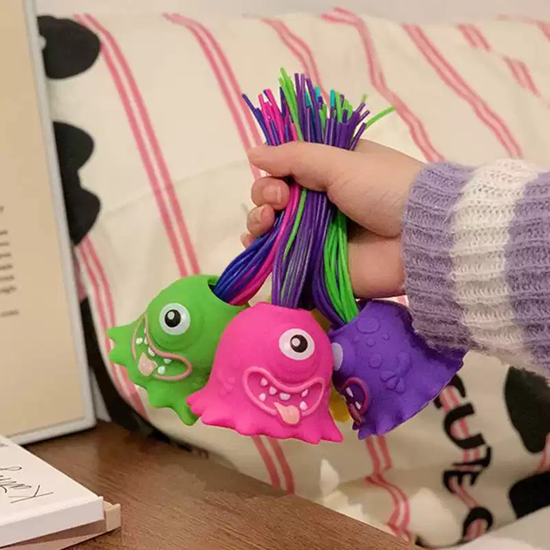 Funny Screaming Monster Fidget Toy | Hair-Pulling Stress Relief & Prank Gadget | Novelty Decompression Toy for All Ages