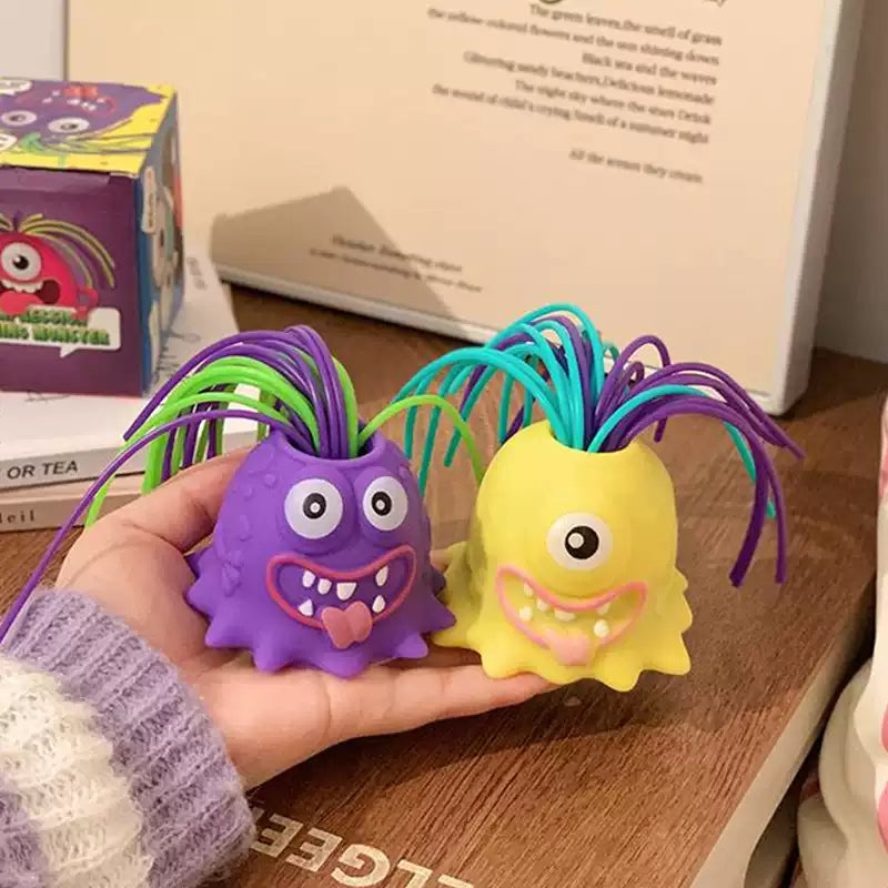 Funny Screaming Monster Fidget Toy | Hair-Pulling Stress Relief & Prank Gadget | Novelty Decompression Toy for All Ages