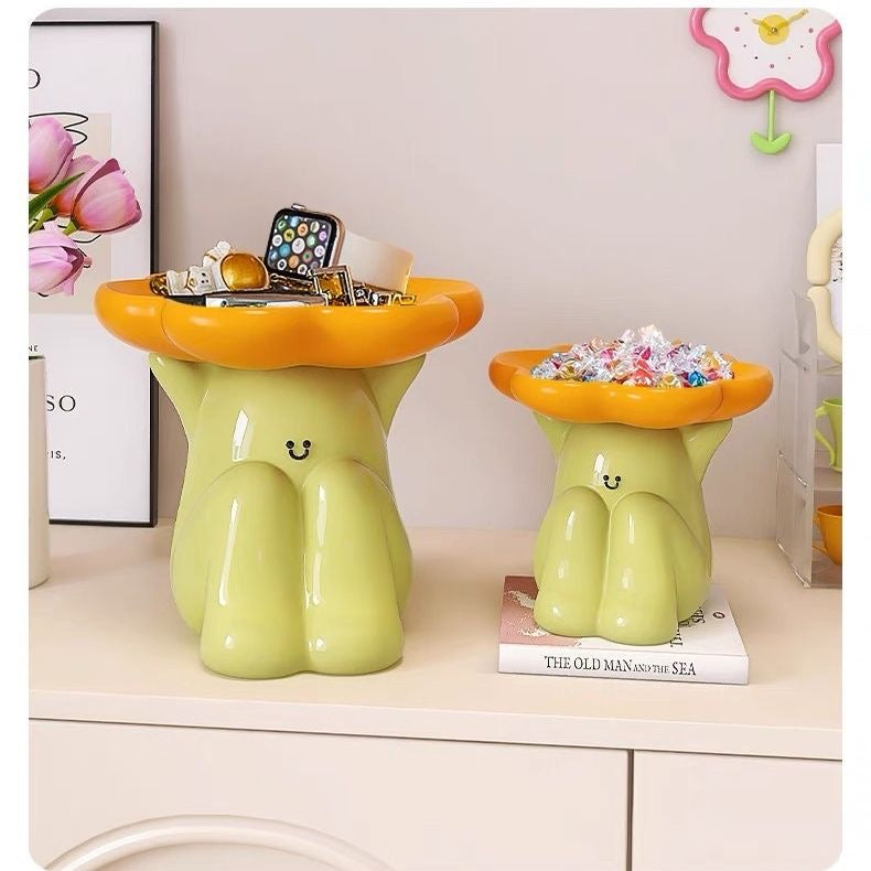 Cute cactus tray organizer for jewelry snacks keys aesthetic room decoration multifunction storage
