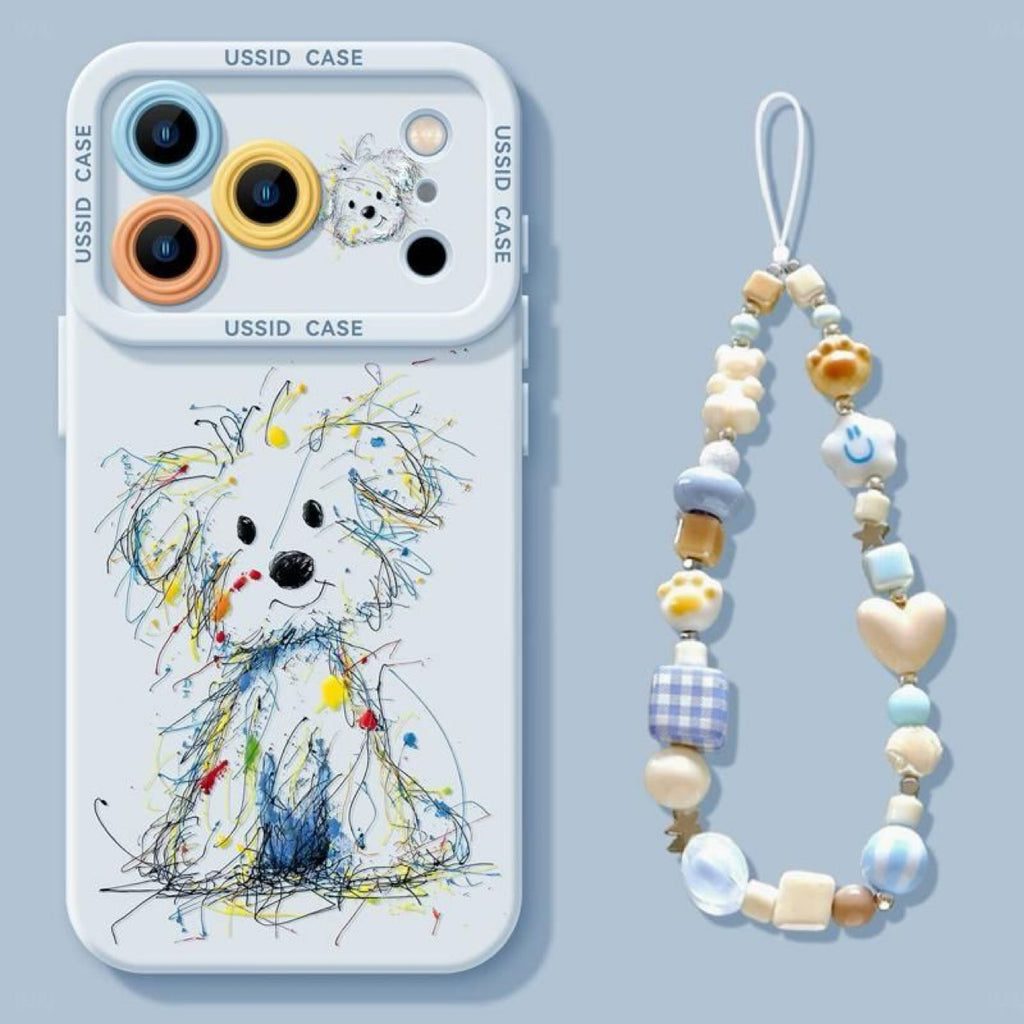 Cute Maltese Dog iPhone Case | Kawaii & Abstract Aesthetic Phone Cover