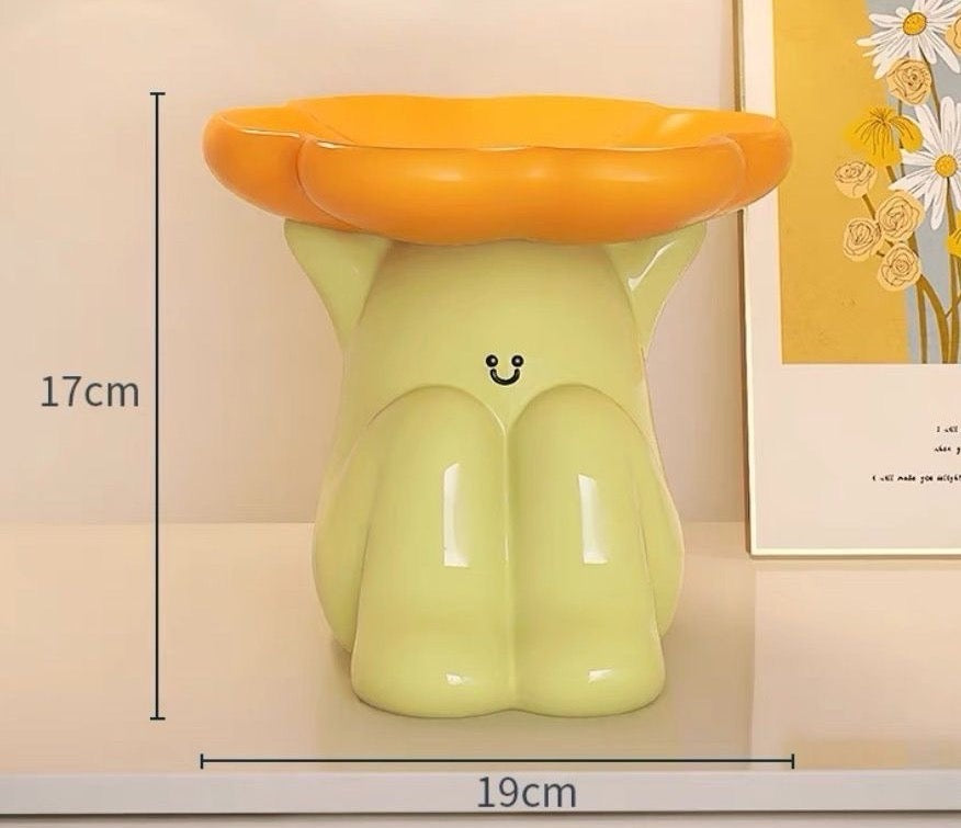 Cute cactus tray size 17cm height 19cm width decorative storage bowl for home desk decor