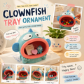 Cute clownfish storage tray organizer for desk, aesthetic cartoon fish holder for keys, candy, and small items, perfect home decor gift