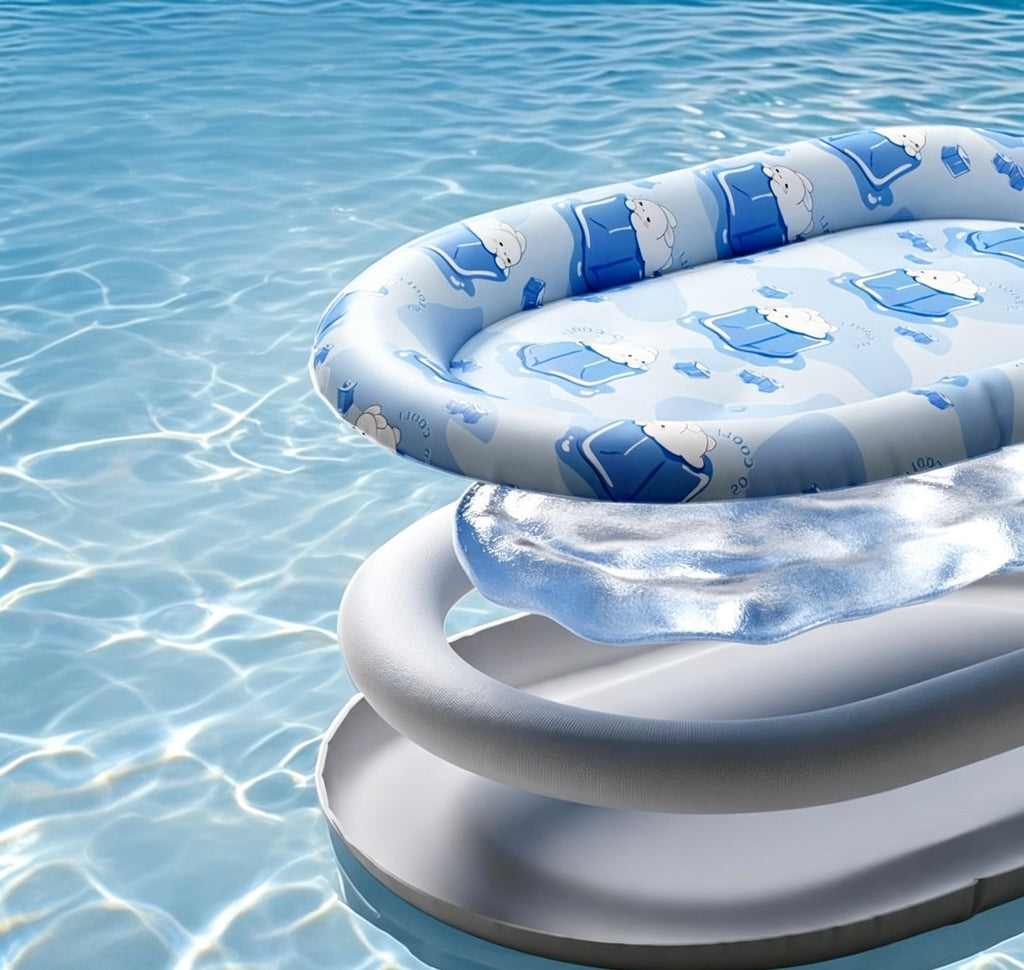 Blue ice pattern pet cooling mat for dogs and cats summer use