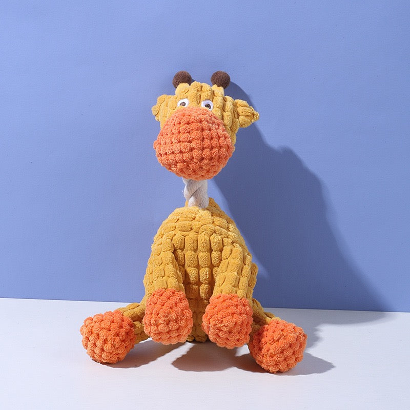 giraffe plush squeaky dog toy cute interactive chew toy for pets