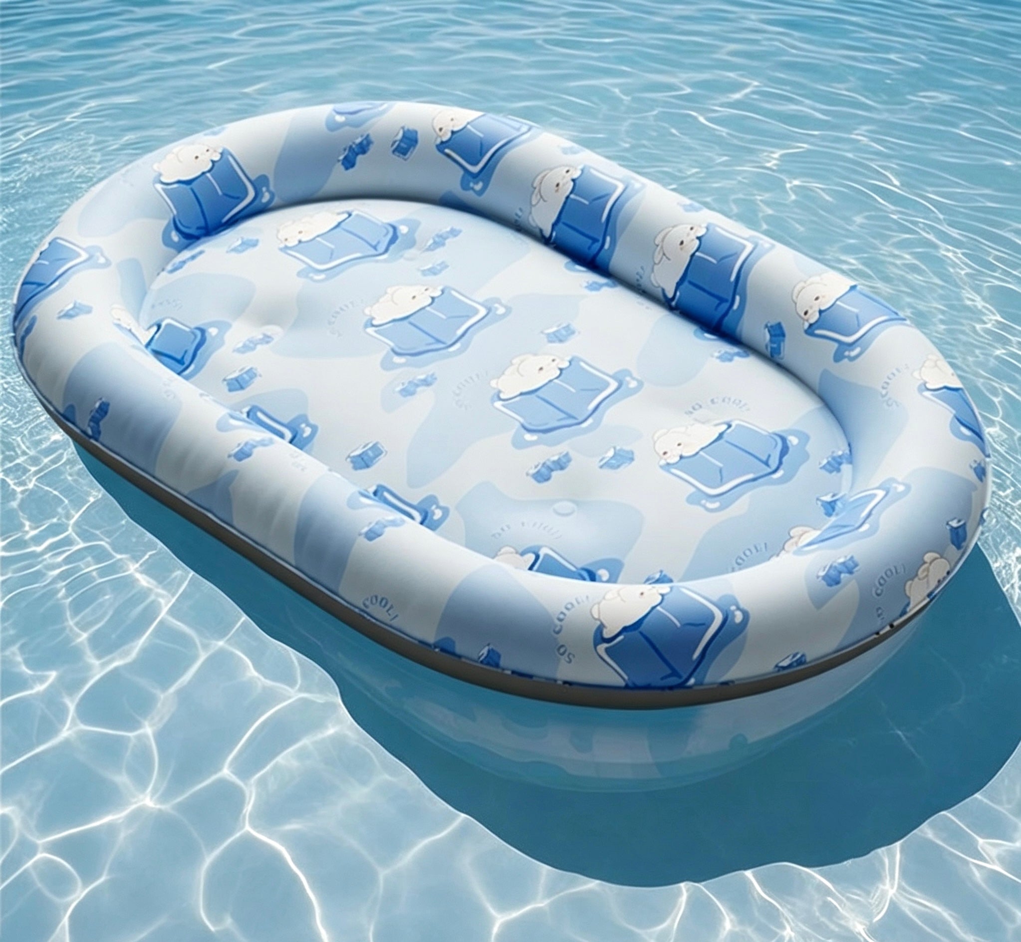 Cute pet cooling mat for dogs and cats with summer pattern, breathable and comfortable