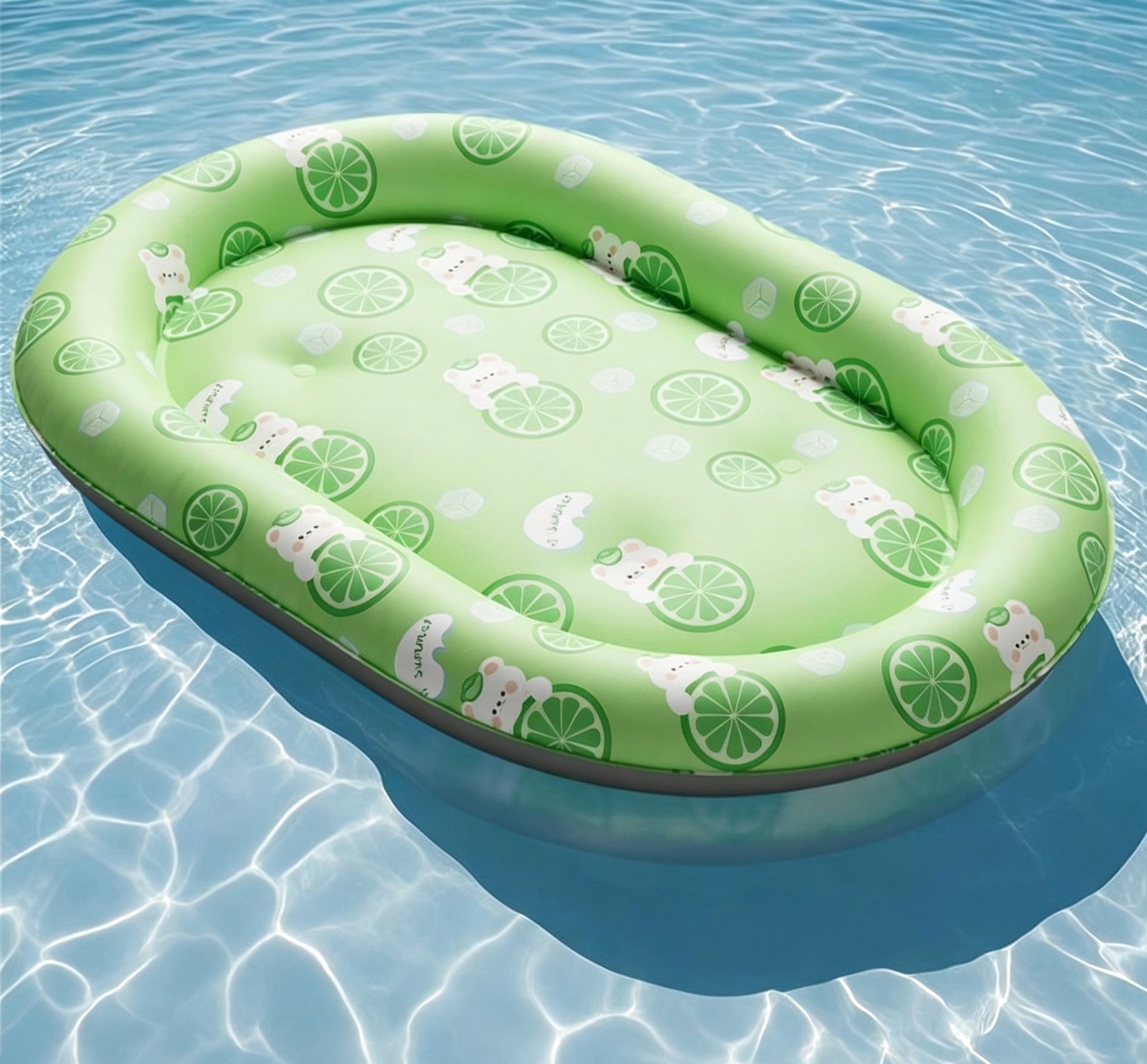 Green lime pattern cooling mat for pets breathable summer pad