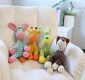 cute plush dog squeaky toys collection with donkey giraffe and puppy designs