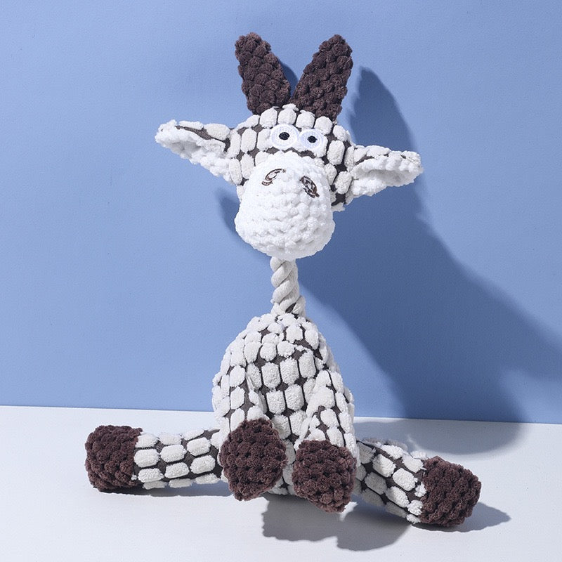 white goat plush squeaky dog toy cute pet chew toy